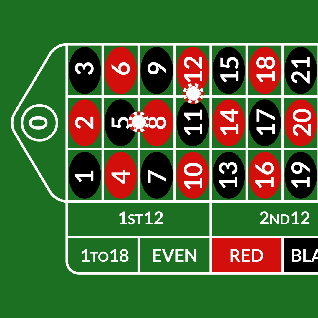 Image of split roulette bet