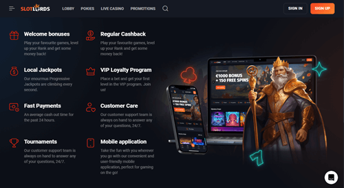 SlotLords Casino Features