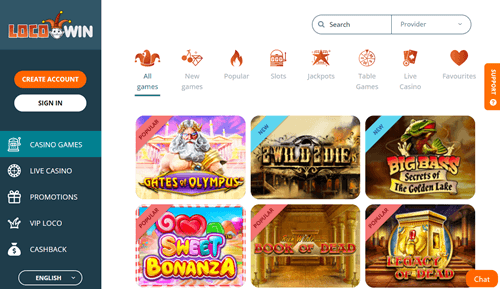 LocoWin Online Casino Games